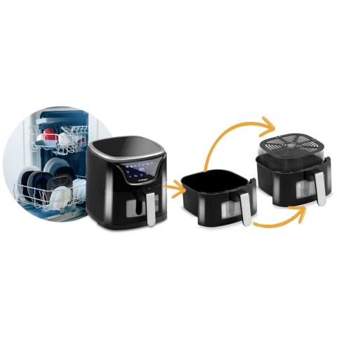 Frytkownica beztłuszczowa Air fryer BD-652 czarno-srebrna Frytkownica beztłuszczowa Air fryer BD-652 czarno-srebrna