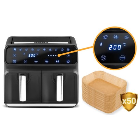 Frytkownica beztłuszczowa Air fryer BD-653 czarno-srebrna Frytkownica beztłuszczowa Air fryer BD-653 czarno-srebrna