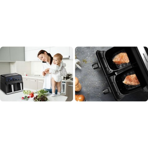 Frytkownica beztłuszczowa Air fryer BD-653 czarno-srebrna Frytkownica beztłuszczowa Air fryer BD-653 czarno-srebrna