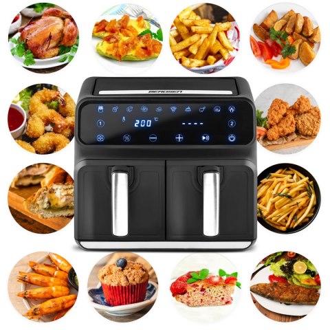 Frytkownica beztłuszczowa Air fryer BD-653 czarno-srebrna Frytkownica beztłuszczowa Air fryer BD-653 czarno-srebrna