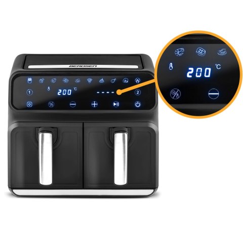 Frytkownica beztłuszczowa Air fryer BD-653 czarno-srebrna Frytkownica beztłuszczowa Air fryer BD-653 czarno-srebrna