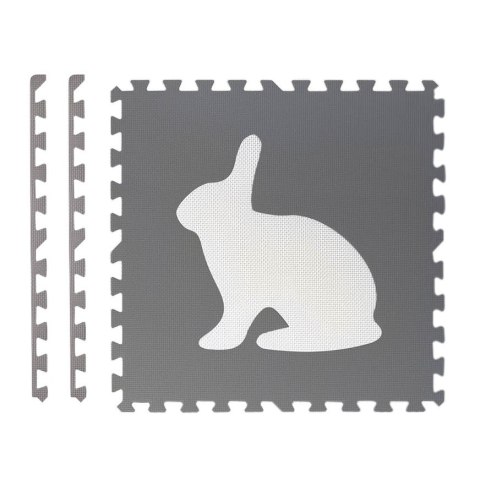 Duża mata piankowa, puzzle, zwierzątka białe i szare 6 szt Duża mata piankowa, puzzle, zwierzątka białe i szare 6 szt