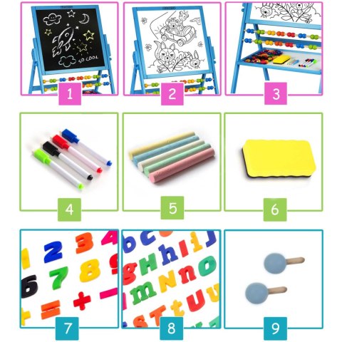 Magnetyczna kredowa tablica obrotowa Ricokids - niebieska Magnetyczna kredowa tablica obrotowa Ricokids - niebieska