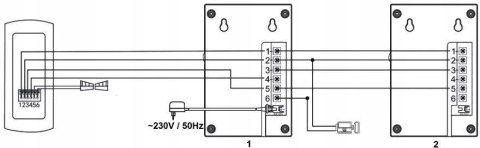 DOMOFON ''EURA'' ADP-51A3 ''DIFESA'' - 1-rodzinny, 2 unifony, interkom, biały DOMOFON ''EURA'' ADP-51A3 ''DIFESA'' - 1-rodzinny, 2 unifony, interkom, biały