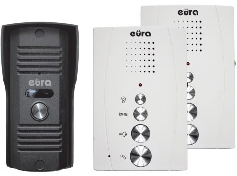 DOMOFON ''EURA'' ADP-51A3 ''DIFESA'' - 1-rodzinny, 2 unifony, interkom, biały DOMOFON ''EURA'' ADP-51A3 ''DIFESA'' - 1-rodzinny, 2 unifony, interkom, biały