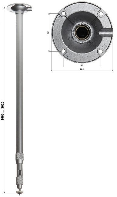 TELESKOPOWY UCHWYT SUFITOWY KAMERY BR-150X300 TELESKOPOWY UCHWYT SUFITOWY KAMERY BR-150X300