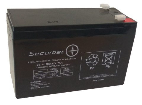 Akumulator AGM SECURBAT 12V 7Ah Akumulator AGM SECURBAT 12V 7Ah
