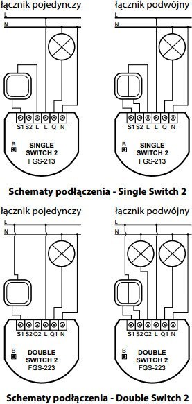 Moduł przekaźnikowy Double Switch 2 FIBARO FGS-223 Moduł przekaźnikowy Double Switch 2 FIBARO FGS-223