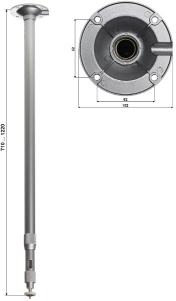 UCHWYT DO KAMER TELESKOPOWY SUFITOWY BR-60X120 710-1220 UCHWYT DO KAMER TELESKOPOWY SUFITOWY BR-60X120 710-1220