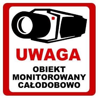 NAKLEJKA OBIEKT MONITOROWANY 10x10 8332 NAKLEJKA OBIEKT MONITOROWANY 10x10 8332