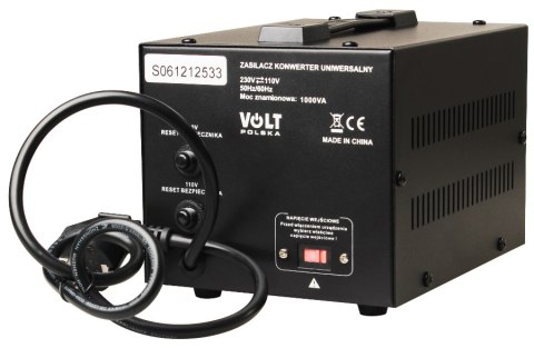 Transformator VOLT POLSKA 230V/110V 1000VA Transformator VOLT POLSKA 230V/110V 1000VA