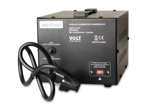 Transformator VOLT POLSKA 230V/110V 2000VA Transformator VOLT POLSKA 230V/110V 2000VA