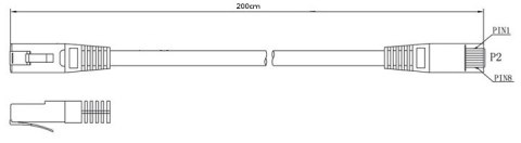 PATCHCORD KAT5E FTP 2M SZARY PATCHCORD KAT5E FTP 2M SZARY