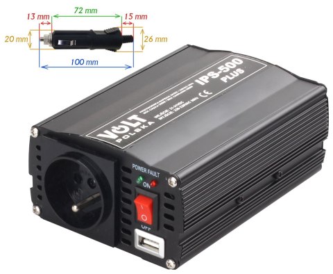 PRZETWORNICA VOLT POLSKA IPS-500 PLUS 24V / 230V 350/500 W PRZETWORNICA VOLT POLSKA IPS-500 PLUS 24V / 230V 350/500 W
