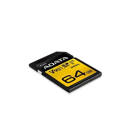 ADATA | Premier ONE | UHS-II U3 | 64 GB | SDXC | Pamięć flash klasy 10 ADATA | Premier ONE | UHS-II U3 | 64 GB | SDXC | Pamięć flash klasy 10