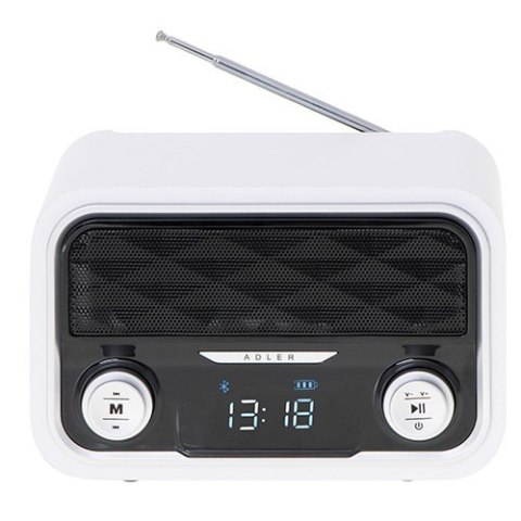 Adler | AD 1185 | Radio Bluetooth | Wejście AUX | Biały Adler | AD 1185 | Radio Bluetooth | Wejście AUX | Biały