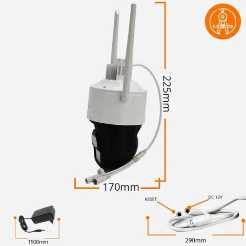 Kamera IP ORLLO Z17 Ultra 4K zewnętrzna obrotowa GSM na kartę SIM Kamera IP ORLLO Z17 Ultra 4K zewnętrzna obrotowa GSM na kartę SIM