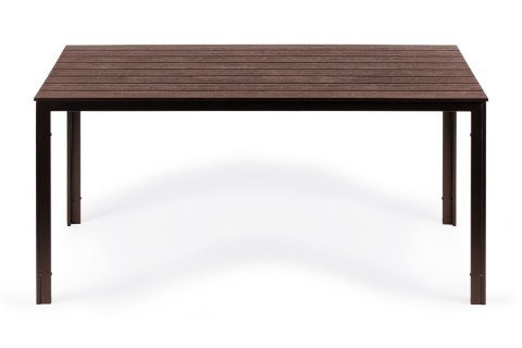 Stół ogrodowy 6-osobowy 156x78 cm polywood meble na taras brązowy Stół ogrodowy 6-osobowy 156x78 cm polywood meble na taras brązowy