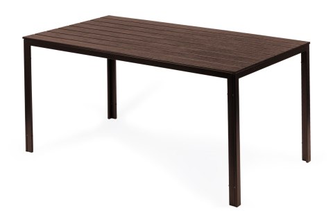 Stół ogrodowy 6-osobowy 156x78 cm polywood meble na taras brązowy Stół ogrodowy 6-osobowy 156x78 cm polywood meble na taras brązowy