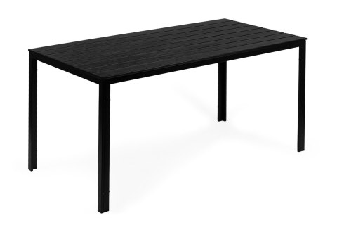 Stół ogrodowy 6-osobowy 156x78 cm polywood meble na taras czarny Stół ogrodowy 6-osobowy 156x78 cm polywood meble na taras czarny