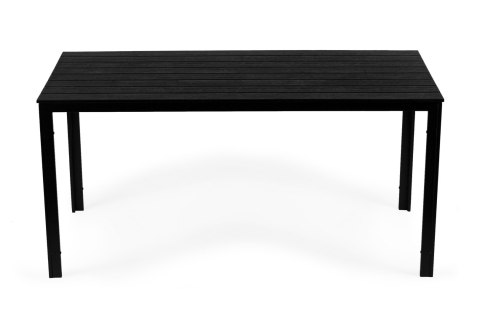 Stół ogrodowy 6-osobowy 156x78 cm polywood meble na taras czarny Stół ogrodowy 6-osobowy 156x78 cm polywood meble na taras czarny