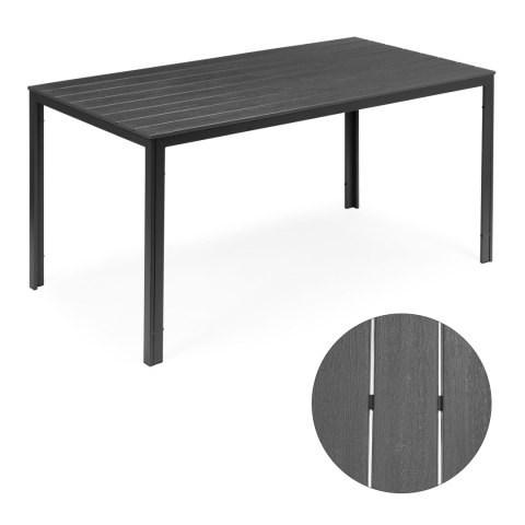 Stół ogrodowy 6-osobowy 156x78 cm polywood meble na taras szary Stół ogrodowy 6-osobowy 156x78 cm polywood meble na taras szary