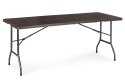 Zestaw cateringowy stół bankietowy 180 cm + 2 ławki brąz ModernHome