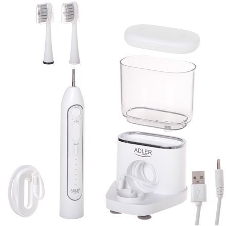 Adler | Szczoteczka soniczna 2 w 1 do nitkowania wodą | AD 2180w | Akumulator | Dla dorosłych | Liczba główek szczoteczki w zest Adler | Szczoteczka soniczna 2 w 1 do nitkowania wodą | AD 2180w | Akumulator | Dla dorosłych | Liczba główek szczoteczki w zest