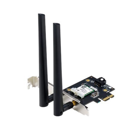 Asus | AX1800 Dwuzakresowa karta Wi-Fi Bluetooth 5.2 PCIe | PCE-AX1800 | 802.11ax | 574+1201 Mbit/s | Mbit/s | Porty Ethernet LA Asus | AX1800 Dwuzakresowa karta Wi-Fi Bluetooth 5.2 PCIe | PCE-AX1800 | 802.11ax | 574+1201 Mbit/s | Mbit/s | Porty Ethernet LA