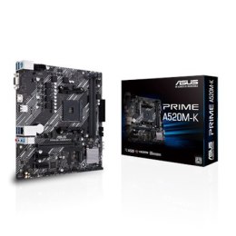 Asus | PRIME A520M-K | Rodzina procesorów AMD | Gniazdo procesora AM4 | DDR4 | Gniazda pamięci 2 | Obsługiwane interfejsy dysków