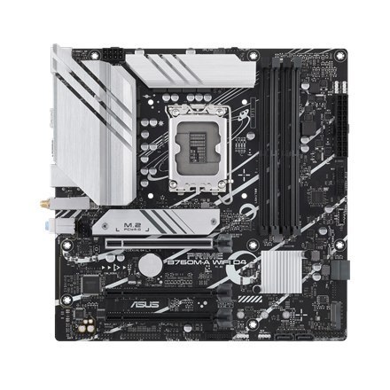 Asus | PRIME B760M-A WIFI D4 | Gniazdo procesora LGA1700 Socket | Typ chipsetu Intel B760 | Obsługa technologii pamięci RAM DDR4 Asus | PRIME B760M-A WIFI D4 | Gniazdo procesora LGA1700 Socket | Typ chipsetu Intel B760 | Obsługa technologii pamięci RAM DDR4