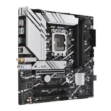 Asus | PRIME B760M-A WIFI D4 | Gniazdo procesora LGA1700 Socket | Typ chipsetu Intel B760 | Obsługa technologii pamięci RAM DDR4 Asus | PRIME B760M-A WIFI D4 | Gniazdo procesora LGA1700 Socket | Typ chipsetu Intel B760 | Obsługa technologii pamięci RAM DDR4