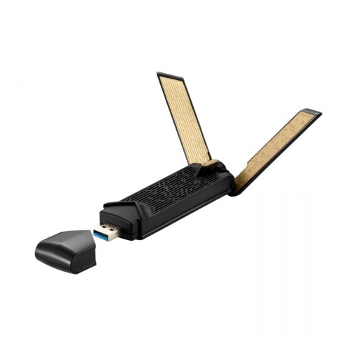Asus | Wireless Dual-band | USB-AX56 AX1800 | 802.11ax | 1201+574 Mbit/s | Mbit/s | Porty Ethernet LAN (RJ-45) | Obsługa sieci m Asus | Wireless Dual-band | USB-AX56 AX1800 | 802.11ax | 1201+574 Mbit/s | Mbit/s | Porty Ethernet LAN (RJ-45) | Obsługa sieci m