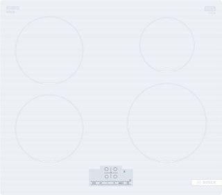 Bosch | Płyta | PUE612BB1J | Indukcja | Liczba palników/stref gotowania 4 | Dotykowa | Timer | Biały