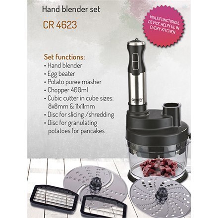 Camry | CR 4623 | 1600 W | Blender | Blender ręczny | Liczba prędkości Zmienna | Tryb Turbo | Rozdrabniacz | Kruszenie lodu | Cz Camry | CR 4623 | 1600 W | Blender | Blender ręczny | Liczba prędkości Zmienna | Tryb Turbo | Rozdrabniacz | Kruszenie lodu | Cz