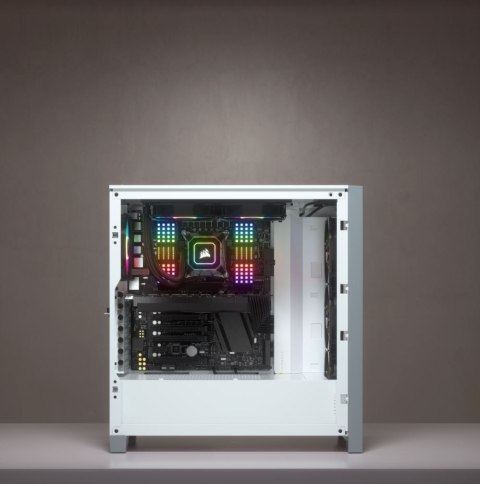 Corsair | Obudowa Mid-Tower ATX ze szkłem hartowanym | iCUE 4000X RGB | Okno boczne | Mid-Tower | Biały | Zasilacz w zestawie Ni Corsair | Obudowa Mid-Tower ATX ze szkłem hartowanym | iCUE 4000X RGB | Okno boczne | Mid-Tower | Biały | Zasilacz w zestawie Ni
