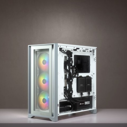Corsair | Obudowa Mid-Tower ATX ze szkłem hartowanym | iCUE 4000X RGB | Okno boczne | Mid-Tower | Biały | Zasilacz w zestawie Ni Corsair | Obudowa Mid-Tower ATX ze szkłem hartowanym | iCUE 4000X RGB | Okno boczne | Mid-Tower | Biały | Zasilacz w zestawie Ni