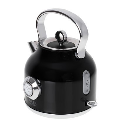 Czajnik z termometrem Adler AD 1346b | Elektryczny | 2200 W | 1.7 L | Ze stali nierdzewnej | Obracana podstawa 360° | Kolor czar Czajnik z termometrem Adler AD 1346b | Elektryczny | 2200 W | 1.7 L | Ze stali nierdzewnej | Obracana podstawa 360° | Kolor czar