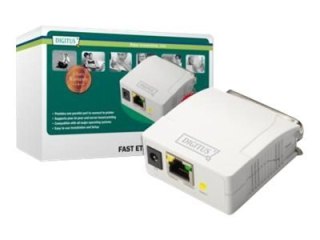 Digitus | Serwer druku Fast Ethernet, 1 port 1x RJ45, 1x DB-36-pin męski Centronics | DN-13001-1 | Biały