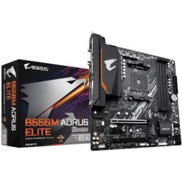 Gigabyte | B550M AORUS ELITE 1.0 | Rodzina procesorów AMD | Gniazdo procesora AM4 | DDR4 DIMM | Gniazda pamięci 4 | Liczba złącz