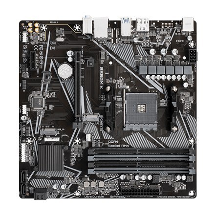 Gigabyte | B550M K 1.0 M/B | Rodzina procesorów AMD | Gniazdo procesora AM4 | DDR4 DIMM | Gniazda pamięci 4 | Obsługiwane interf Gigabyte | B550M K 1.0 M/B | Rodzina procesorów AMD | Gniazdo procesora AM4 | DDR4 DIMM | Gniazda pamięci 4 | Obsługiwane interf