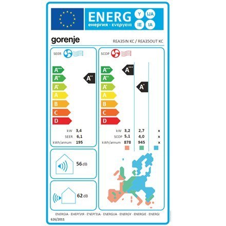 Gorenje | Klimatyzator, jednostka wewnętrzna | 20003665 REA35IN KC Gorenje | Klimatyzator, jednostka wewnętrzna | 20003665 REA35IN KC