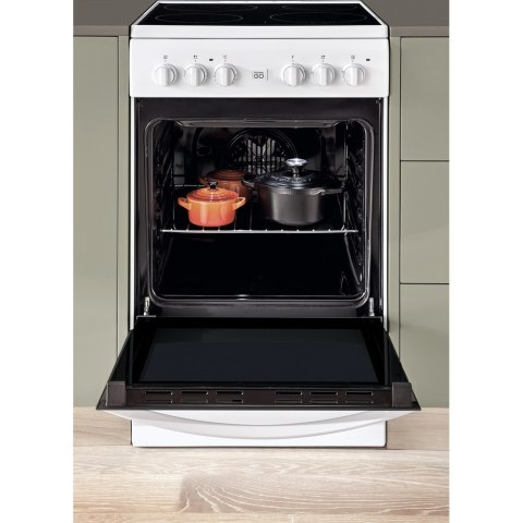 INDESIT | Cooker | IS5V8GMW/E | Hob type Vitroceramic | Oven type Electric | White | Width 50 cm | Grilling | Depth 60 cm | 57 L INDESIT | Cooker | IS5V8GMW/E | Hob type Vitroceramic | Oven type Electric | White | Width 50 cm | Grilling | Depth 60 cm | 57 L