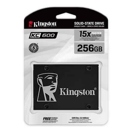 Kingston | KC600 | 256 GB | Format SSD 2,5" | Interfejs SSD SATA | Prędkość odczytu 550 MB/s | Prędkość zapisu 500 MB/s Kingston | KC600 | 256 GB | Format SSD 2,5" | Interfejs SSD SATA | Prędkość odczytu 550 MB/s | Prędkość zapisu 500 MB/s