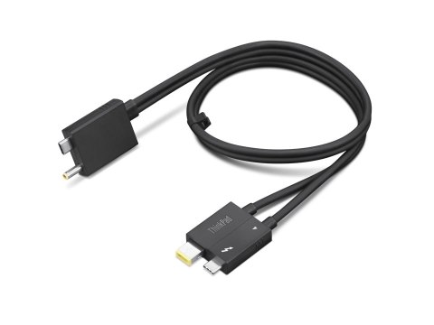 Lenovo | Kabel Thunderbolt | 24-pinowy USB-C | Slim Tip | Czarny | 24-pinowy USB-C / gniazdo zasilania DC | 0,7 m Lenovo | Kabel Thunderbolt | 24-pinowy USB-C | Slim Tip | Czarny | 24-pinowy USB-C / gniazdo zasilania DC | 0,7 m
