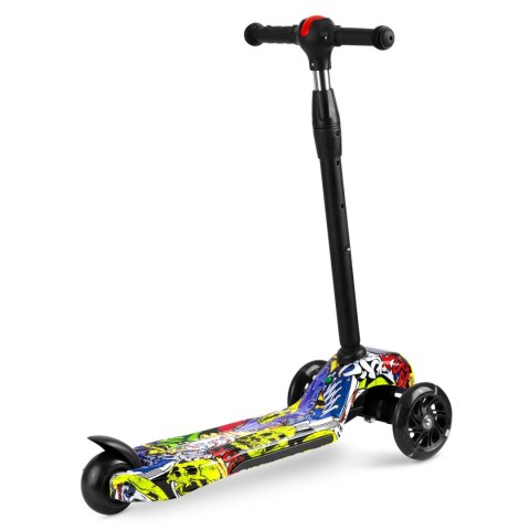 Hulajnoga trójkołowa Ricokids Piko - czarna w kolorowe wzory Hulajnoga trójkołowa Ricokids Piko - czarna w kolorowe wzory