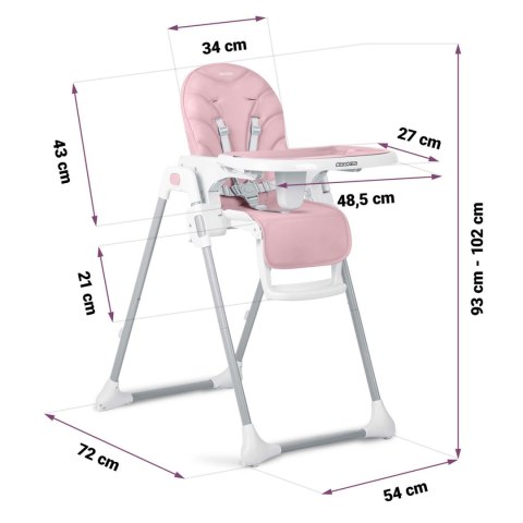 Krzesełko do karmienia Ricokids Tulo różowe Krzesełko do karmienia Ricokids Tulo różowe