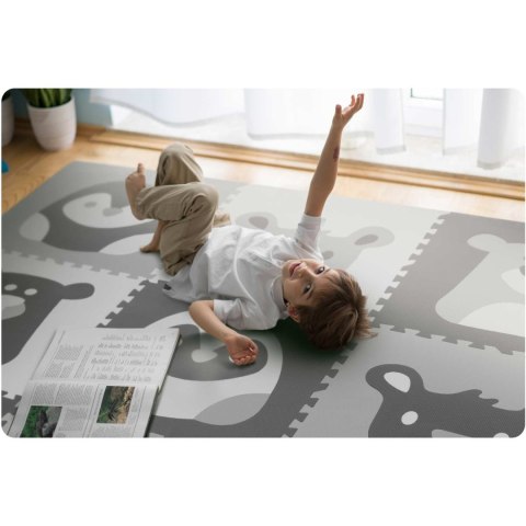 Mata piankowa puzzle 180x180cm 9 szt szare zwierzątka Mata piankowa puzzle 180x180cm 9 szt szare zwierzątka
