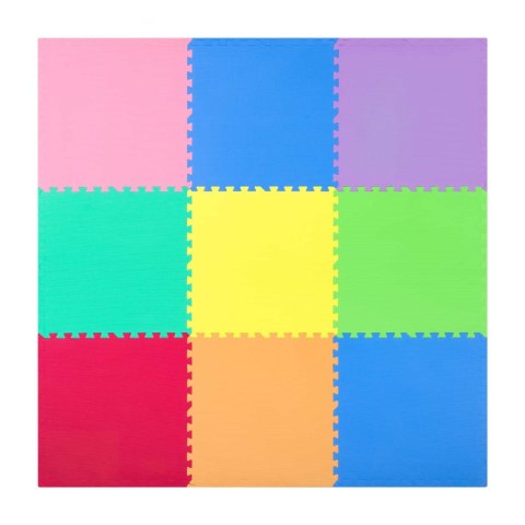 Mata piankowa puzzle 180x180cm 9 szt wielokolorowa