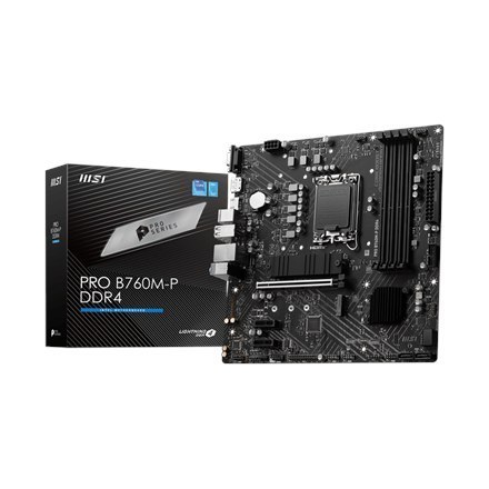 MSI | PRO B760M-P DDR4 | Rodzina procesorów Intel | Gniazdo procesora LGA1700 | DDR4 DIMM | Gniazda pamięci 4 | Obsługiwane inte MSI | PRO B760M-P DDR4 | Rodzina procesorów Intel | Gniazdo procesora LGA1700 | DDR4 DIMM | Gniazda pamięci 4 | Obsługiwane inte